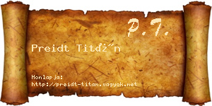 Preidt Titán névjegykártya